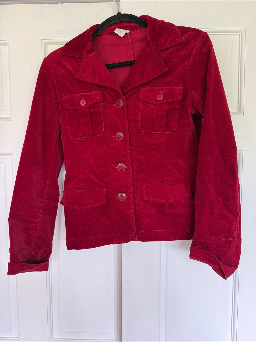 Vintage Acorn Red velvet Utility Jacket